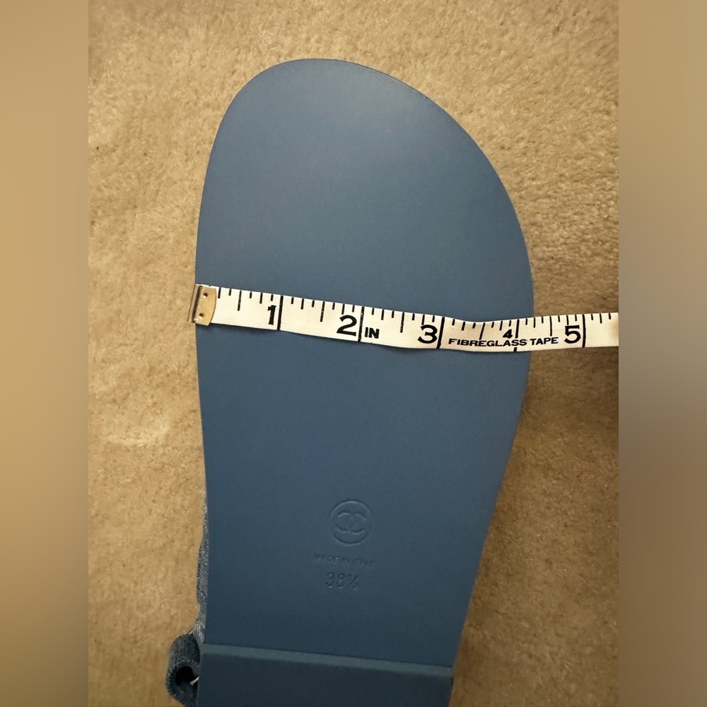 Chanel light blue denim beach dad sandals with CC logos NWB 38.5 - Picture 13 of 16